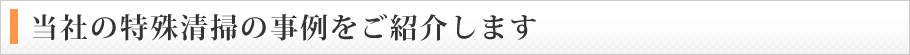 当社の特殊清掃の事例をご紹介します